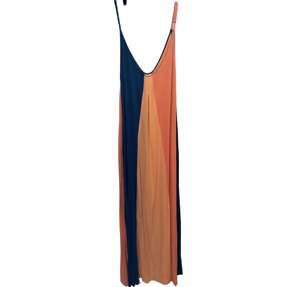 (1591) SKYE Emory Seashore Colorblocked Sleeveless Maxi Dress Size XL - Picture 2 of 13